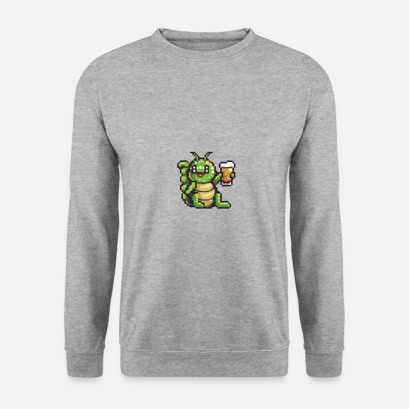 Worm Beer Pixel - Unisex Sweatshirt - salt & pepper