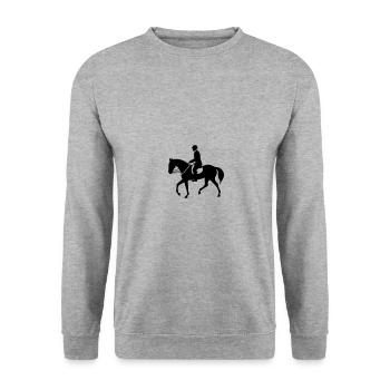 Équitation Cheval Sport Silhouette - Sweat-shirt Unisexe - gris chiné - Devant - Alina (178cm) & Michal (187cm)