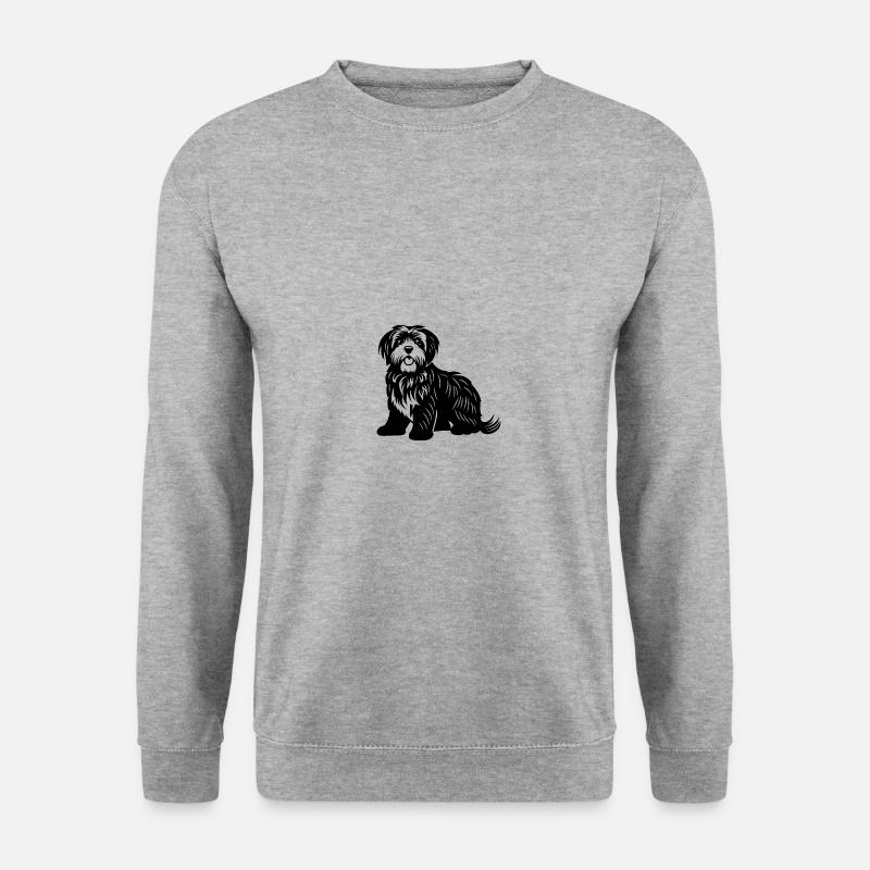 Havanese Hund Symbol - Unisex Pullover - Weißgrau meliert