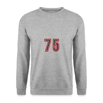 Maillot 75 Nombre d’années - Sweat-shirt Unisexe - gris chiné - Devant - Alina (178cm) & Michal (187cm)