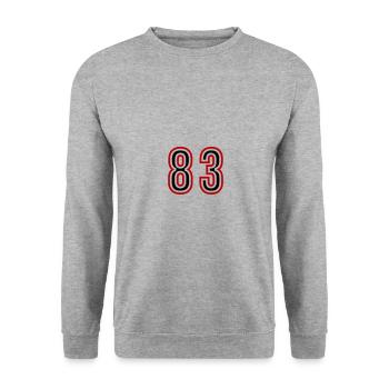83 Number Years Jersey - Unisex Sweatshirt - salt & pepper - Front - Alina (178cm) & Michal (187cm)
