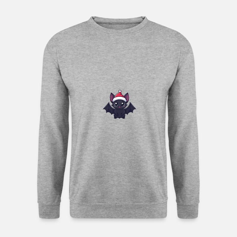 Fledermaus Weihnachten Niedlich - Unisex Pullover - Weißgrau meliert