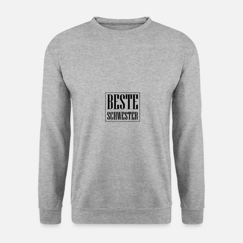 Beste Schwester - Unisex Pullover - Weißgrau meliert
