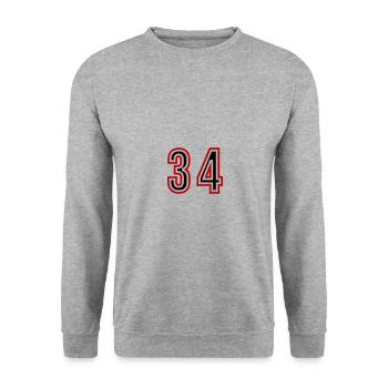 Maillot 34 Années - Sweat-shirt Unisexe - gris chiné - Devant - Alina (178cm) & Michal (187cm)