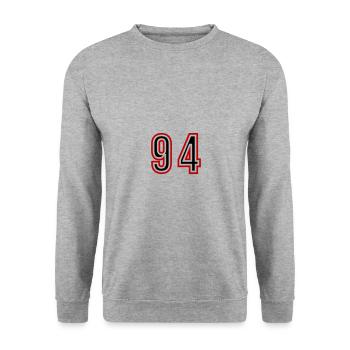 94 Number Years Jersey - Unisex Sweatshirt - salt & pepper - Front - Alina (178cm) & Michal (187cm)