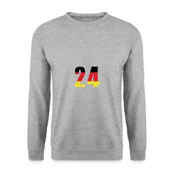 24 Number Germany Jersey - Unisex Sweatshirt - salt & pepper - Front - Alina (178cm) & Michal (187cm)