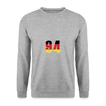 Maillot 94 Numéro Allemagne - Sweat-shirt Unisexe - gris chiné - Devant - Alina (178cm) & Michal (187cm)