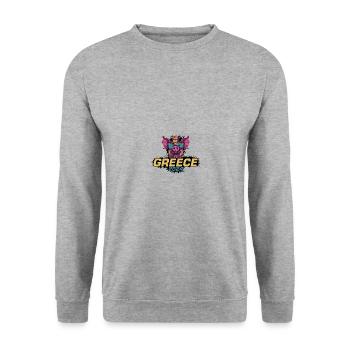Grèce 2024 Cochon de fête - Sweat-shirt Unisexe - gris chiné - Devant - Alina (178cm) & Michal (187cm)