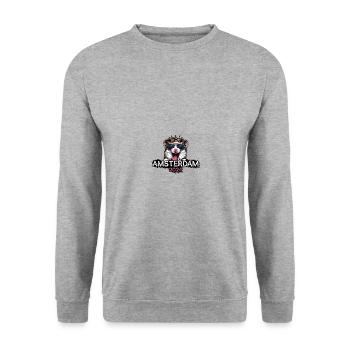 Amsterdam 2024 Party Hamster - Unisex Sweatshirt - salt & pepper - Front - Alina (178cm) & Michal (187cm)