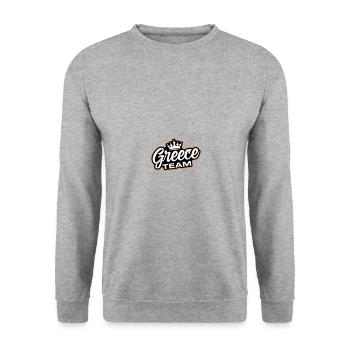 Greece Team - Unisex Sweatshirt - salt & pepper - Front - Alina (178cm) & Michal (187cm)