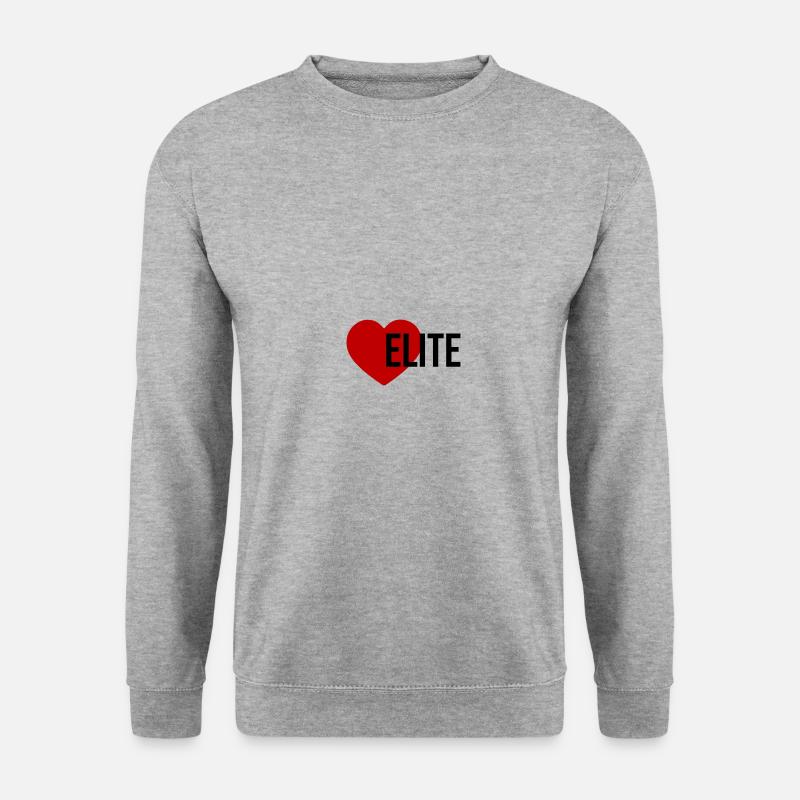 Elite Herz - Unisex Pullover - Weißgrau meliert