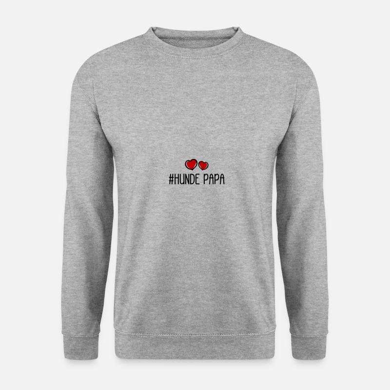 Hunde Papa - Unisex Pullover - Weißgrau meliert