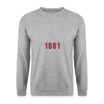 1961 Year Number - Unisex Sweatshirt - salt & pepper - Front - Alina (178cm) & Michal (187cm)