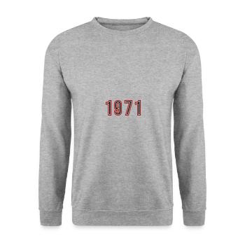 1971 Year Number - Unisex Sweatshirt - salt & pepper - Front - Alina (178cm) & Michal (187cm)