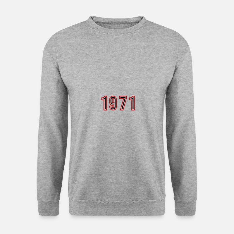 1971 Jahr Zahl - Unisex Pullover - Weißgrau meliert