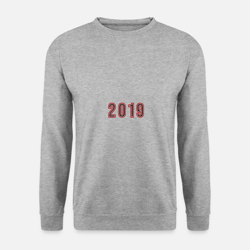 2019 Jahr Zahl - Unisex Pullover - Weißgrau meliert