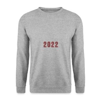 2022 Jahr Zahl - Unisex Pullover - Weißgrau meliert - Vorne - Alina (178cm) & Michal (187cm)