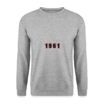 1961 Year Birthday - Unisex Sweatshirt - salt & pepper - Front - Alina (178cm) & Michal (187cm)