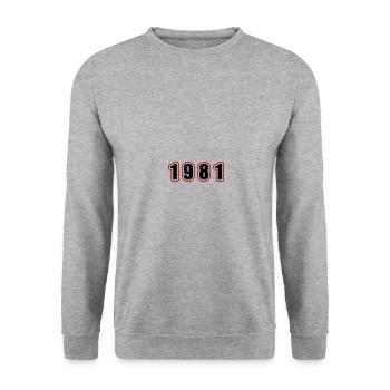 1981 Jahr Geburtstag - Unisex Pullover - Weißgrau meliert - Vorne - Alina (178cm) & Michal (187cm)
