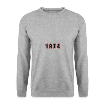 1974 Year Birthday - Unisex Sweatshirt - salt & pepper - Front - Alina (178cm) & Michal (187cm)