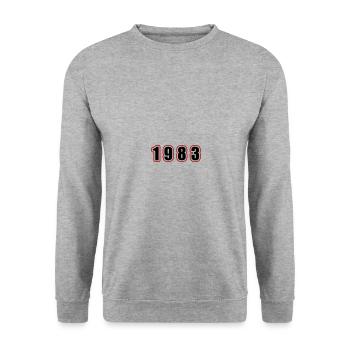 1983 Year Birthday - Unisex Sweatshirt - salt & pepper - Front - Alina (178cm) & Michal (187cm)