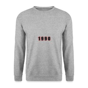 1990 Année Anniversaire - Sweat-shirt Unisexe - gris chiné - Devant - Alina (178cm) & Michal (187cm)