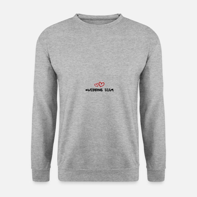 Hochzeit Team Herz - Unisex Pullover - Weißgrau meliert
