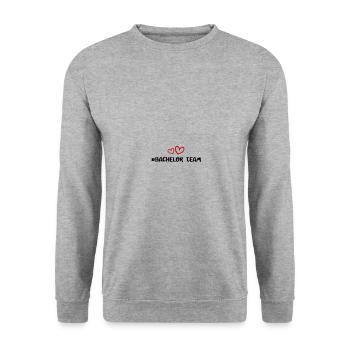 bachelor team herz - Unisex Pullover - Weißgrau meliert - Vorne - Alina (178cm) & Michal (187cm)