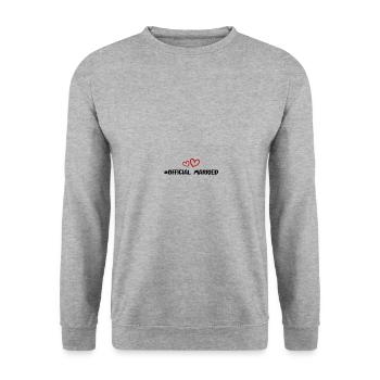 Married Wedding Heart - Unisex Sweatshirt - salt & pepper - Front - Alina (178cm) & Michal (187cm)