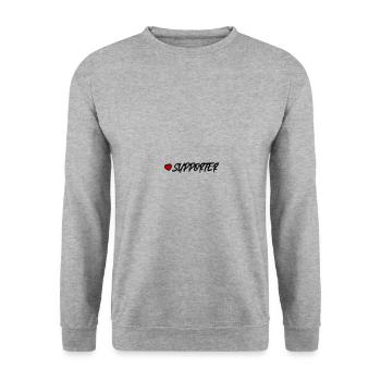 Supporter Herz - Unisex Pullover - Weißgrau meliert - Vorne - Alina (178cm) & Michal (187cm)