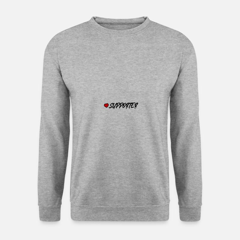 Supporter Herz - Unisex Pullover - Weißgrau meliert