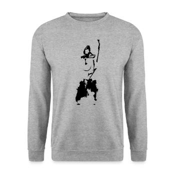 kendo - Unisex Sweatshirt - salt & pepper - Front - Alina (178cm) & Michal (187cm)