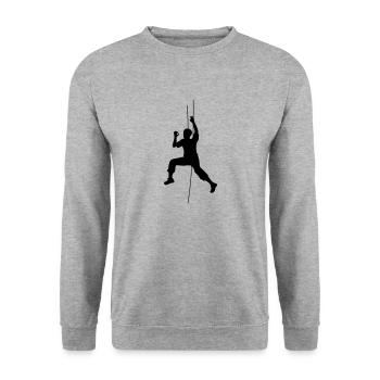 mountaineer climbing mountains high sport hobby freize - Unisex Sweatshirt - salt & pepper - Front - Alina (178cm) & Michal (187cm)
