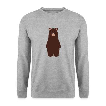 Brown Sweet Bear - Unisex Sweatshirt - salt & pepper - Front - Alina (178cm) & Michal (187cm)