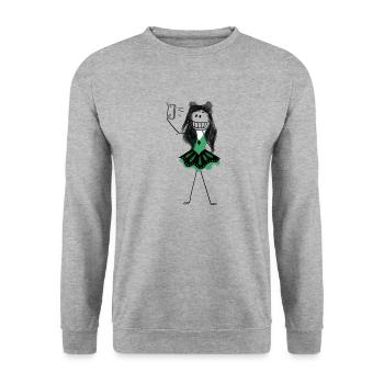 Anne Boleyn from Six the Musical - Unisex Sweatshirt - salt & pepper - Front - Alina (178cm) & Michal (187cm)
