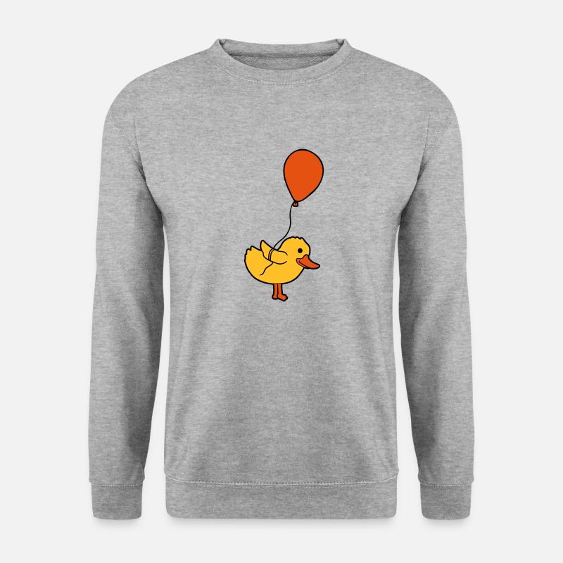Luftballon kleines Küken Comic - Unisex Pullover - Weißgrau meliert