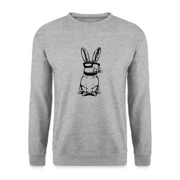 Lapin Animal de compagnie Cool Lunettes de soleil Lapin Vecteur - Sweat-shirt Unisexe - gris chiné - Devant - Alina (178cm) & Michal (187cm)