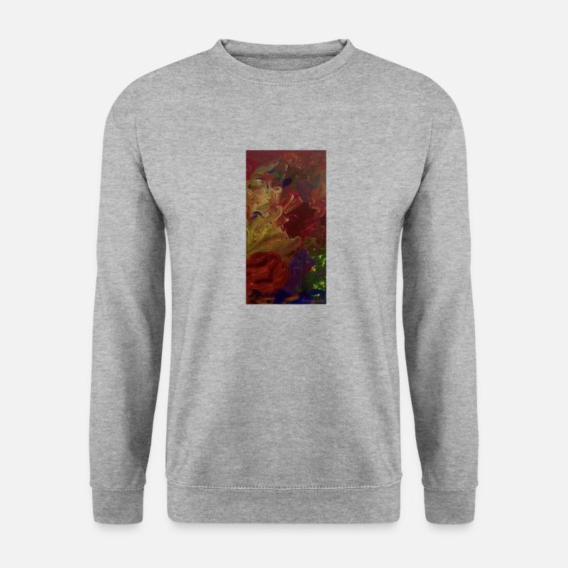 Kunst Gemälde Farbenfroh - Unisex Pullover - Weißgrau meliert