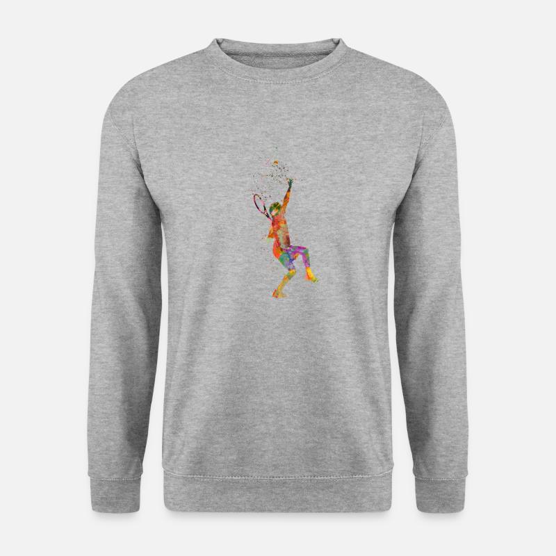 Tennisspieler - Unisex Pullover - Weißgrau meliert