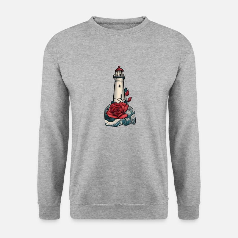 Leuchtturm - Unisex Pullover - Weißgrau meliert
