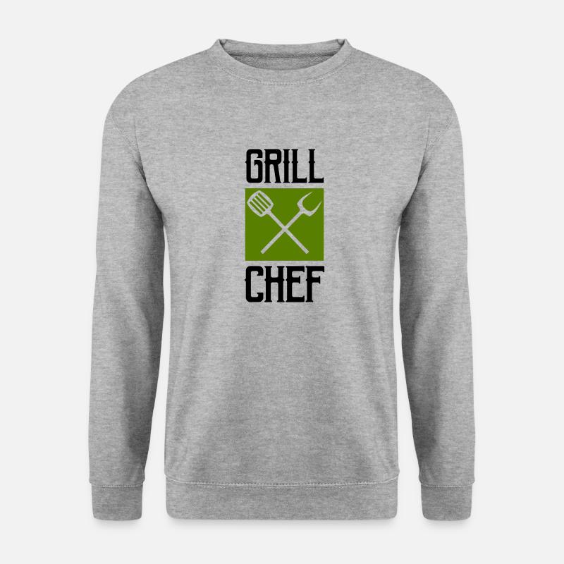 grill chef - Unisex Pullover - Weißgrau meliert