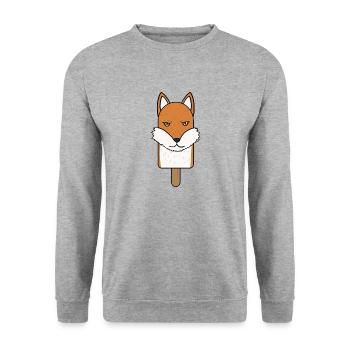Fox Head Popsicle - Unisex Sweatshirt - salt & pepper - Front - Alina (178cm) & Michal (187cm)