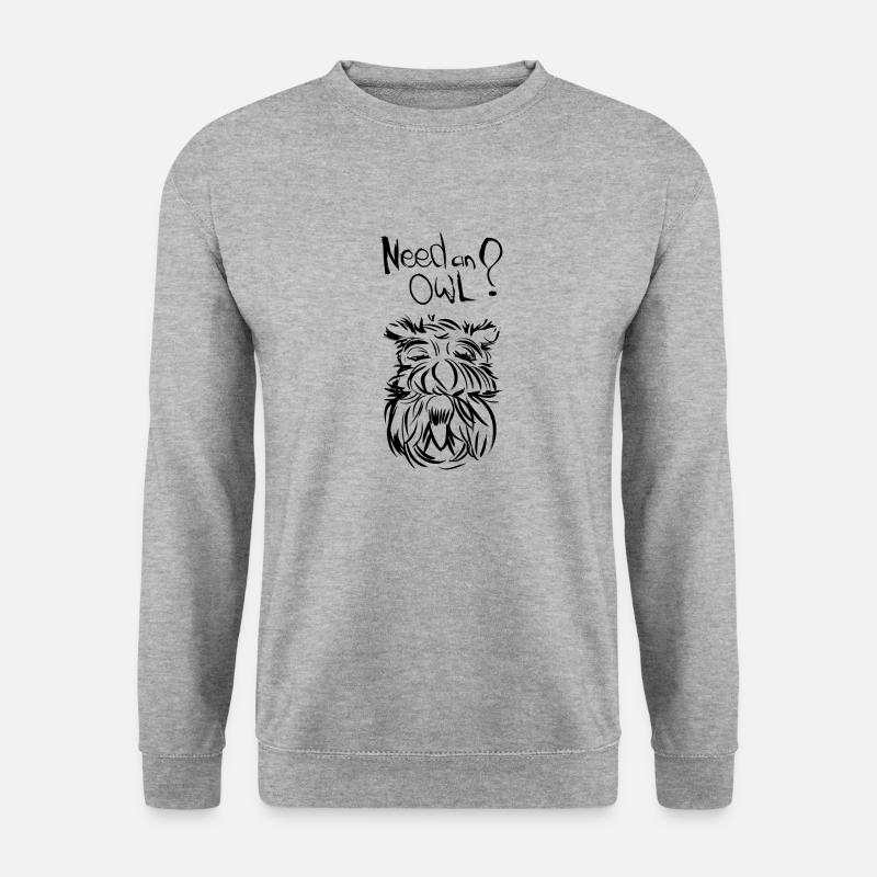 Need an owl #2 - Unisex Pullover - Weißgrau meliert