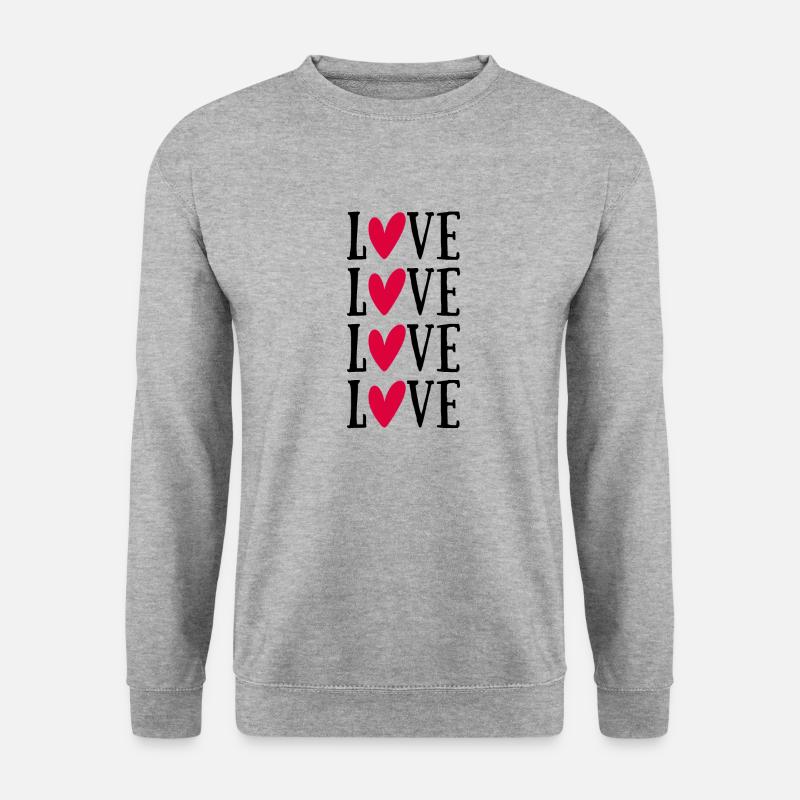 Liebe Liebe Liebe Liebe - Unisex Pullover - Weißgrau meliert