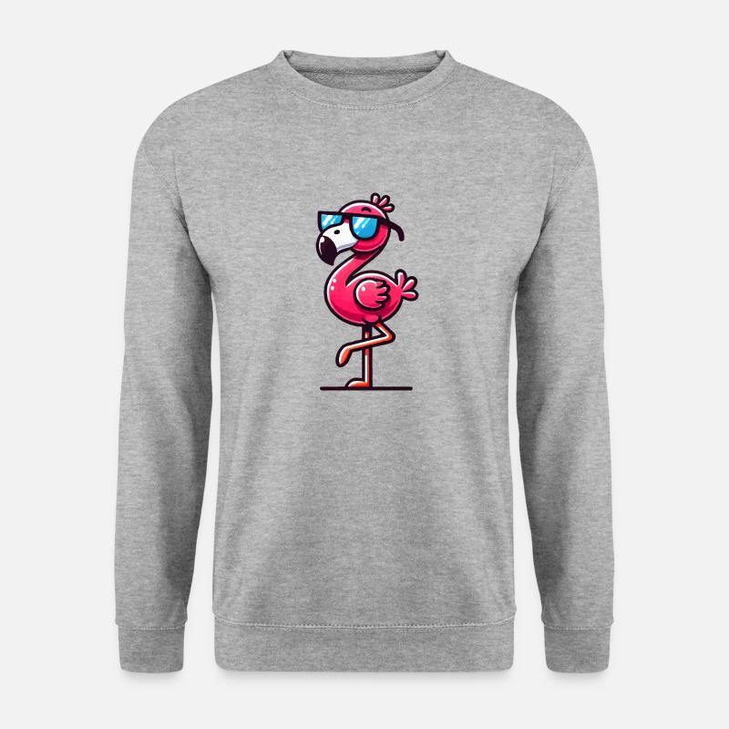 flamingo sonnenbrille - Unisex Pullover - Weißgrau meliert