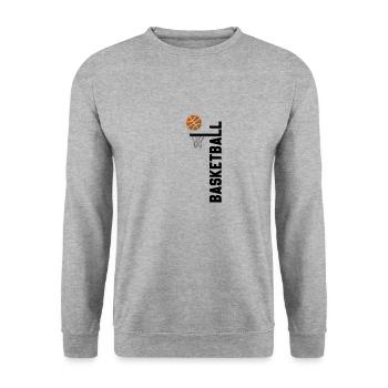 Basketball - Unisex Pullover - Weißgrau meliert - Vorne - Alina (178cm) & Michal (187cm)