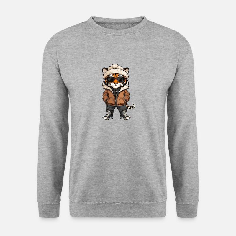 Tiger Cool Bande dessinée - Sweat-shirt Unisexe - gris chiné