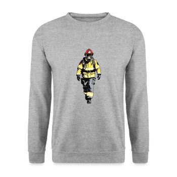 Firefighter - Profession Design Sticker - Unisex Sweatshirt - salt & pepper - Front - Alina (178cm) & Michal (187cm)