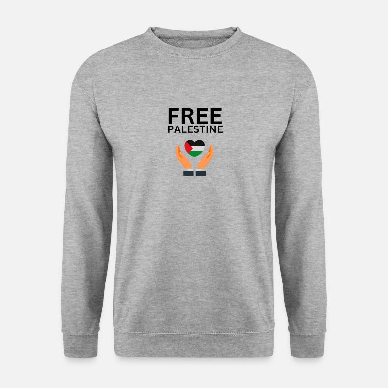 Free Palestine - Unisex Pullover - Weißgrau meliert
