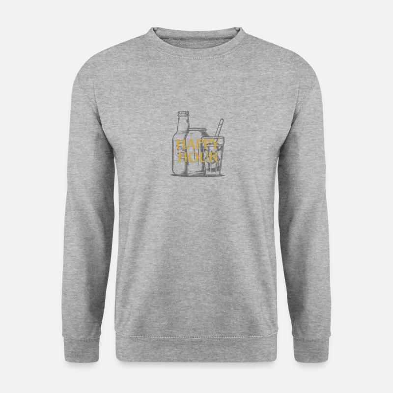 Goldene Glückliche Stunde - Unisex Pullover - Weißgrau meliert